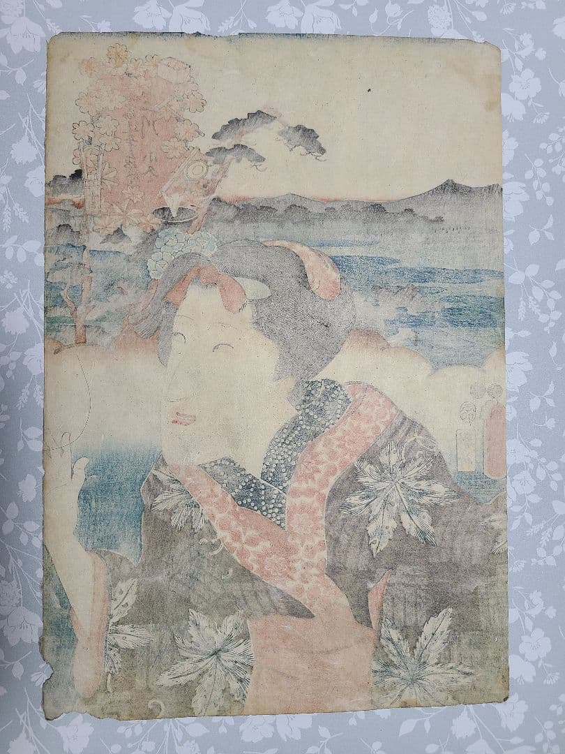 浮世絵 版画 東海道五十三次の内 二川 小冬 三代歌川豊国