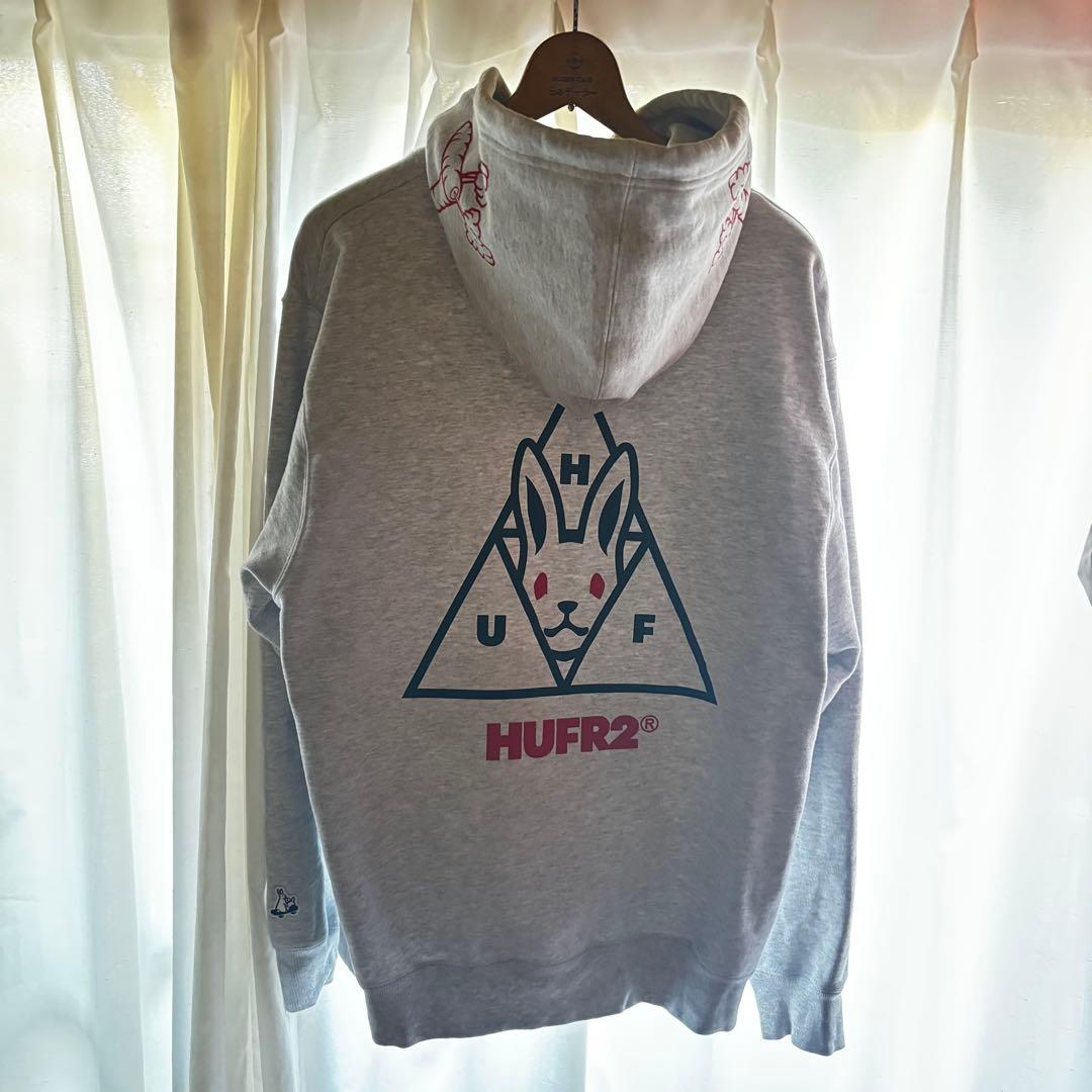 HUF×FR2 フーディ　Lサイズ　ハフ　エフアールツー　パーカー　グレー