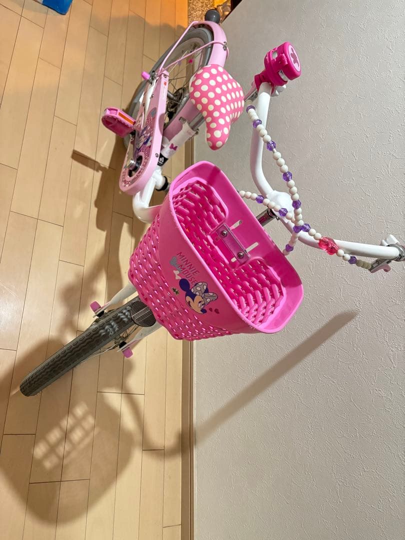 ココ　(お引き取り限定)ミニーマウス子供用自転車 ピンク18 美品