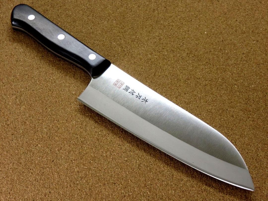 関の刃物 スジ三徳包丁 170mm クロムモリブデン鋼 魚 肉切 両刃 万能包丁