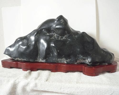 希少　美品　蛇紋石　鑑賞石　台座付き