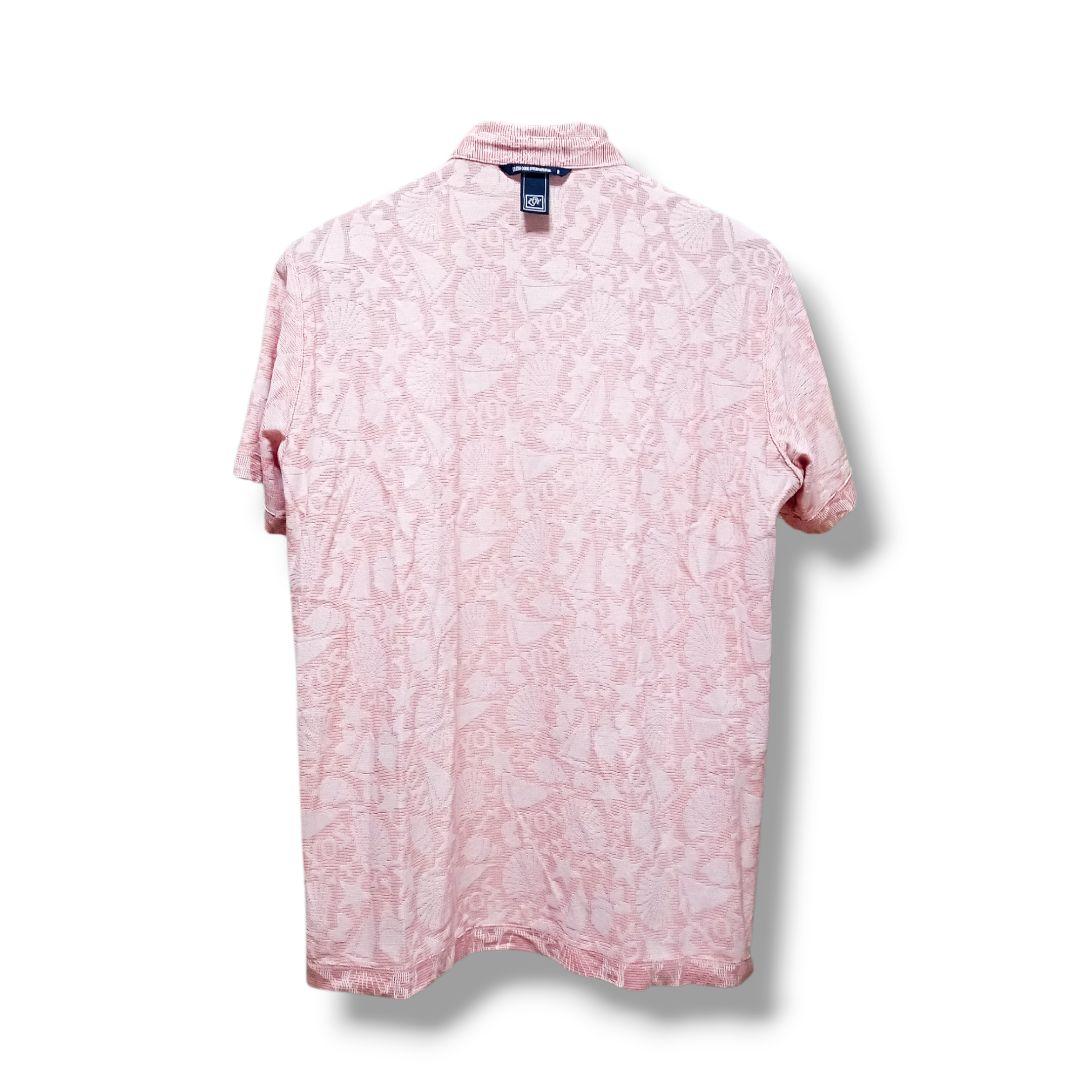 【Zoy】美品 ゾーイ 総柄 ワッペン デザイン ポロシャツ ピンク 2