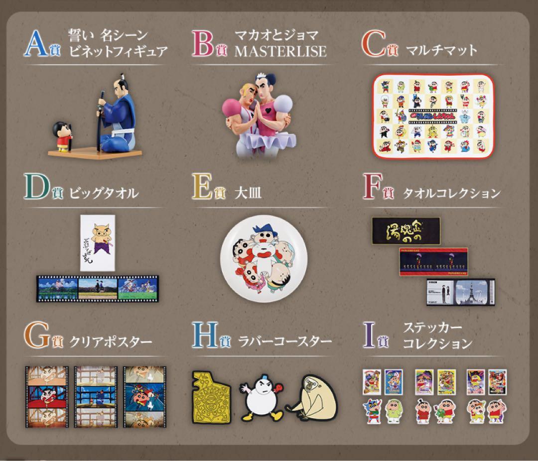 一番くじ　劇場版クレヨンしんちゃん　新品　B賞マカオとジョマフィギュア　E賞大皿