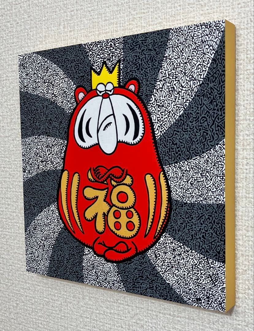 原画　だるま ポップアート キャラクター　絵画　アクリル画　現代アート