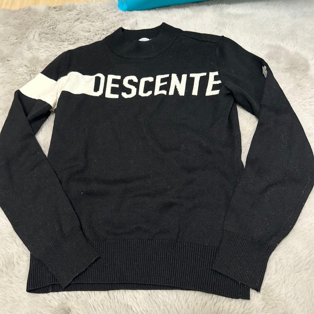 DESCENTE ニットセットアップ　 ブラック/ホワイト