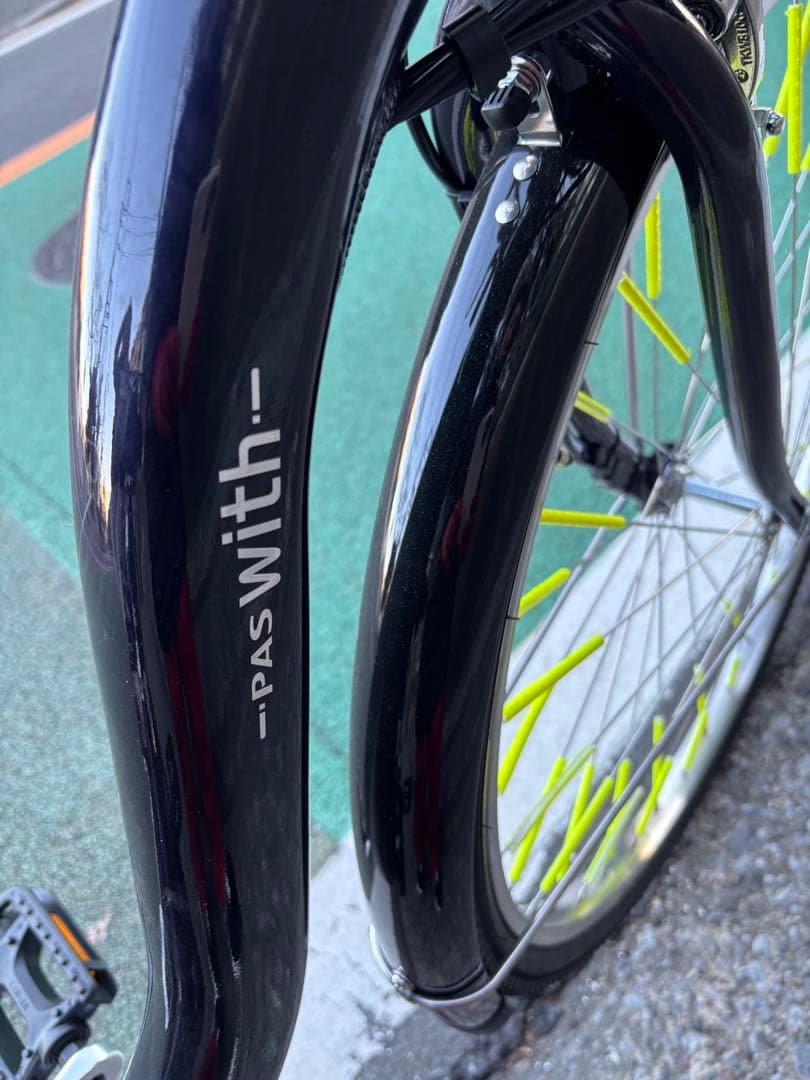 YAMAHA PAS WITH 電動アシスト自転車 15.8Ah 反射板&ミラー