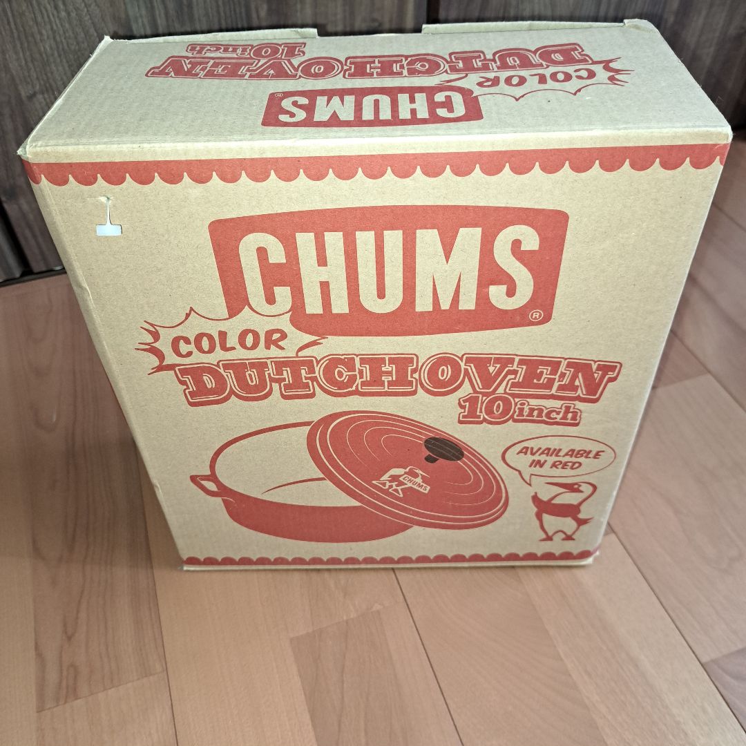 特別値下げ　新品未使用　CHUMS　ダッチオーブン　カラー　赤　10インチ
