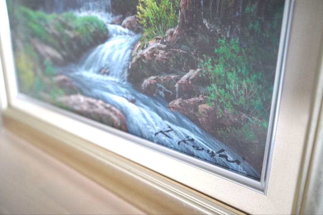 黒木啓 油彩画 自然風景 アート 額装 作家 インテリア 和モダン