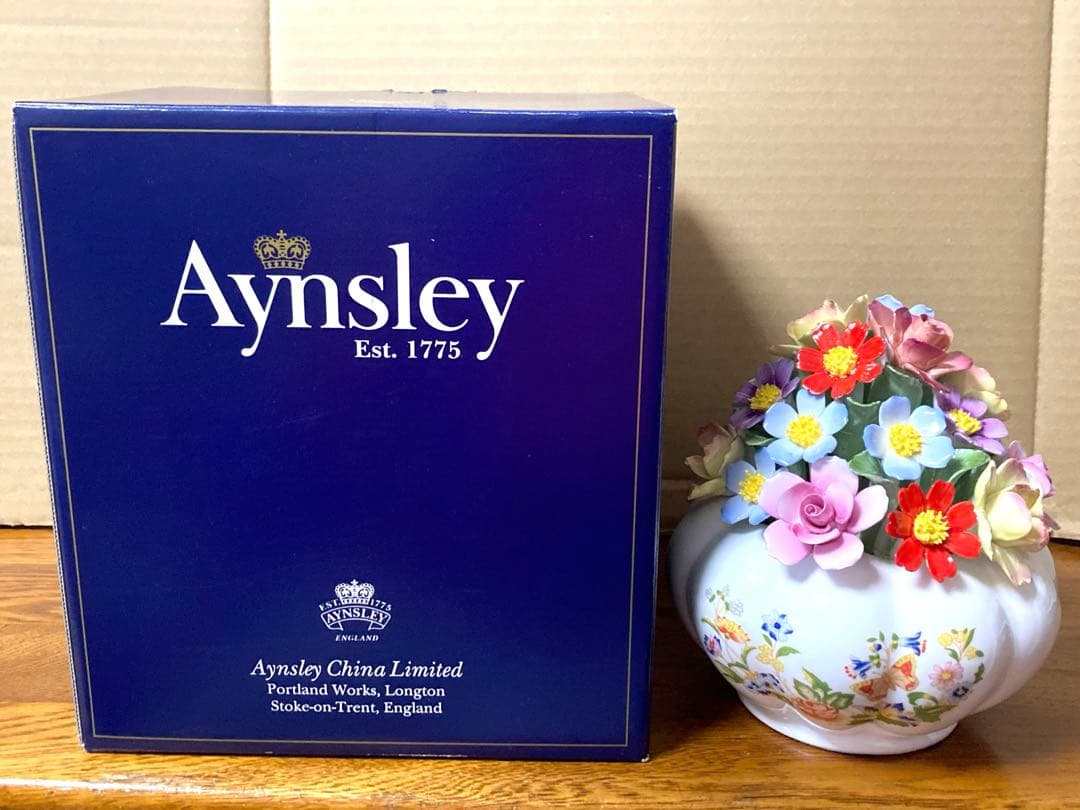 希少 Aynsley エインズレイ 陶花 FLORAL COTT GDN 当時物