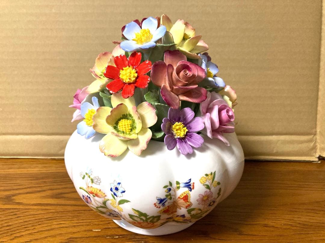希少 Aynsley エインズレイ 陶花 FLORAL COTT GDN 当時物