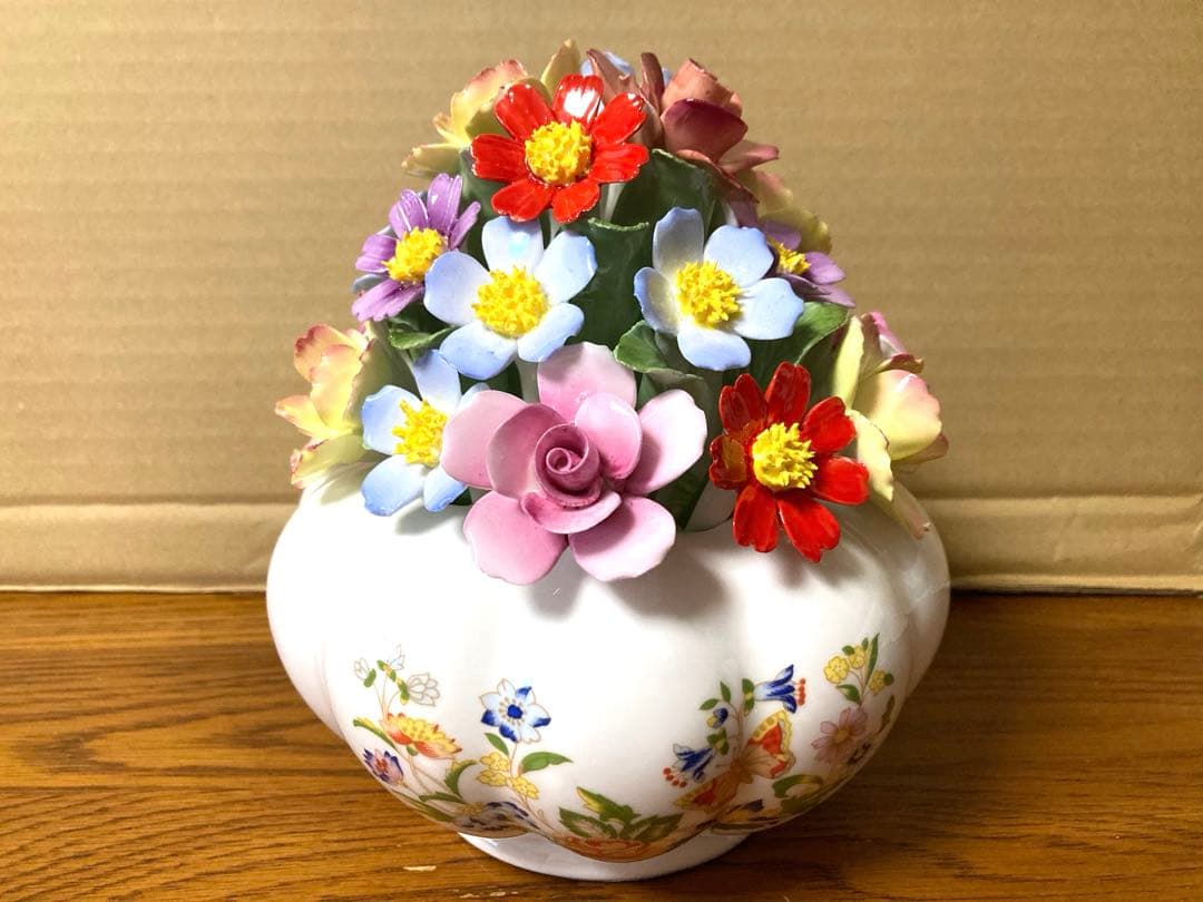 希少 Aynsley エインズレイ 陶花 FLORAL COTT GDN 当時物