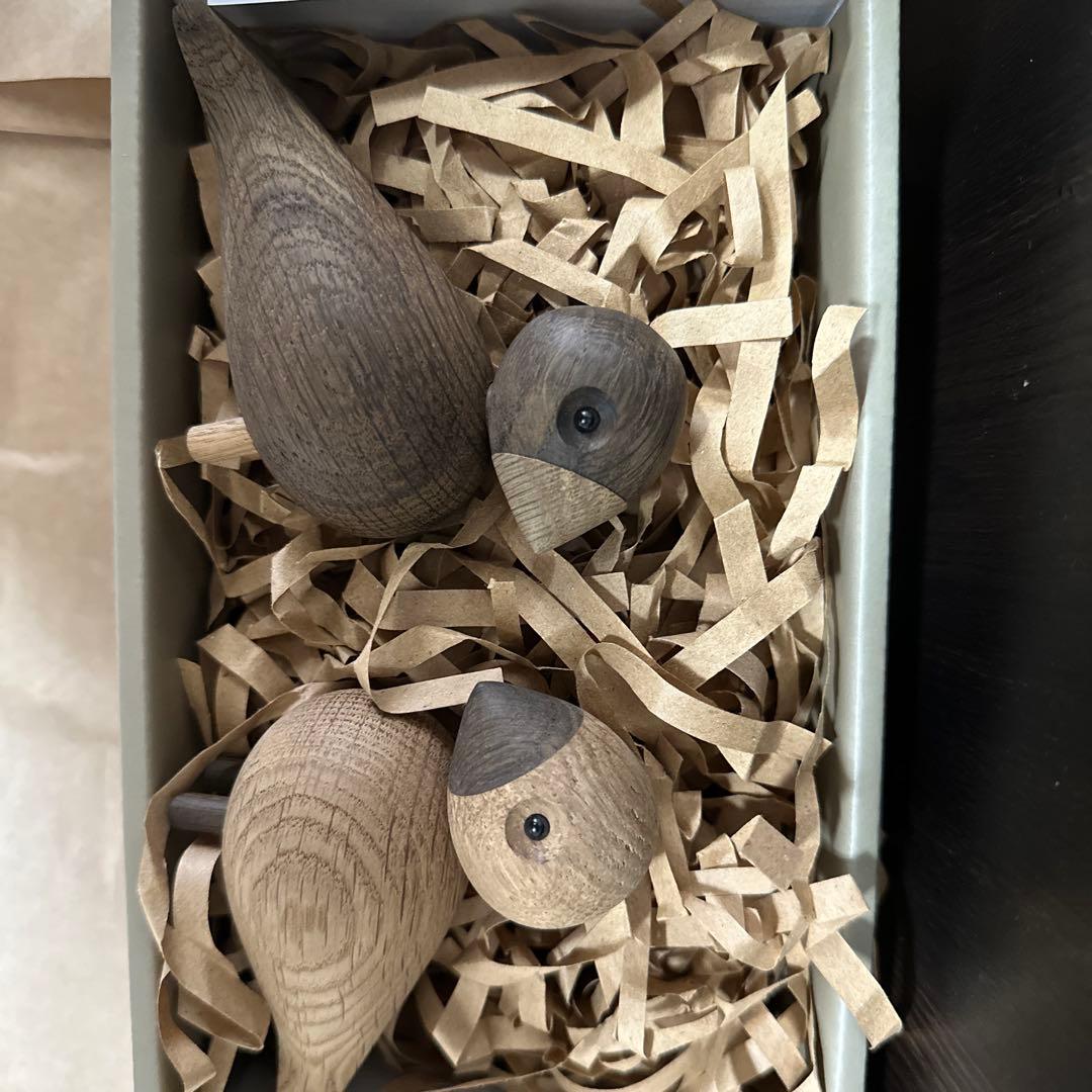 【新品同様/箱あり】カイボイスン　ラブバード　ペア　北欧インテリア　木製