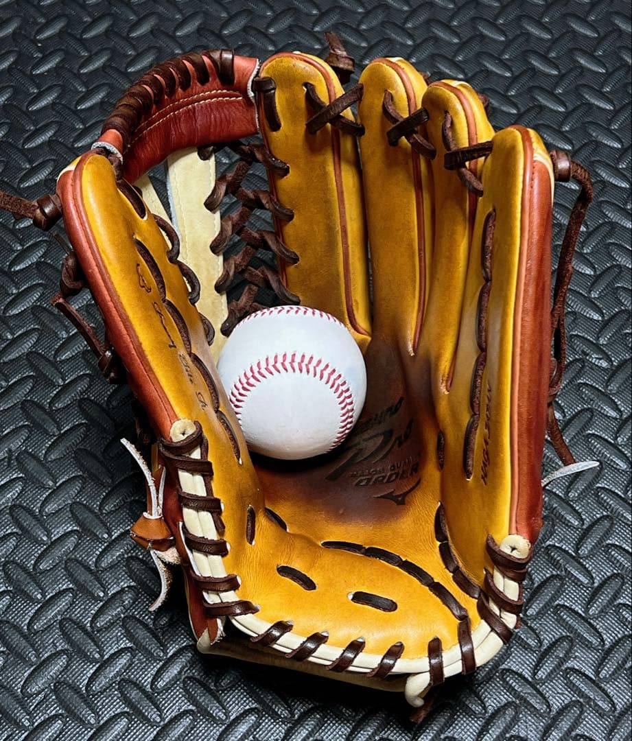 日本製 ミズノプロ ダイバーシティブルー オーダー 軟式 外野用 グローブ