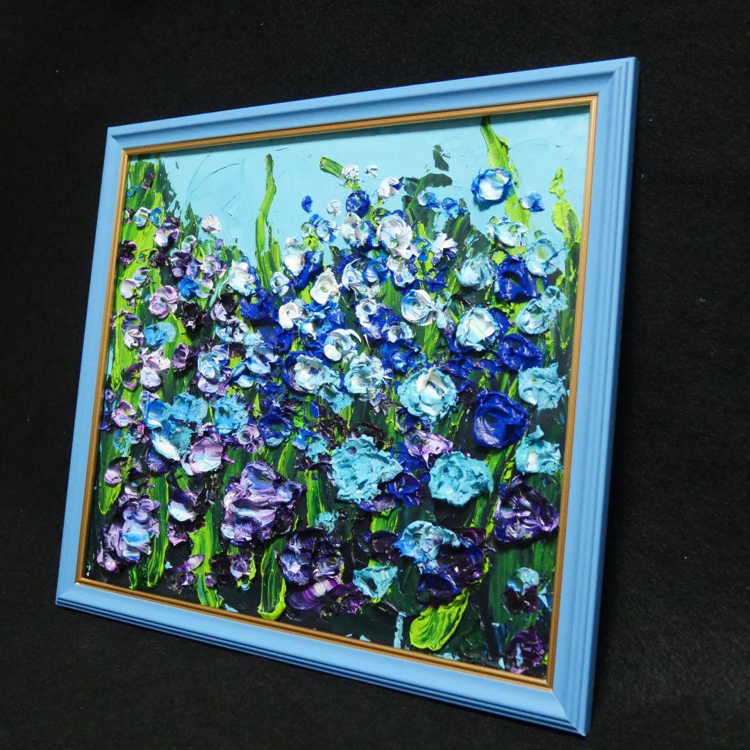 油絵 油彩 油彩画 絵 絵画 【blue flower field】