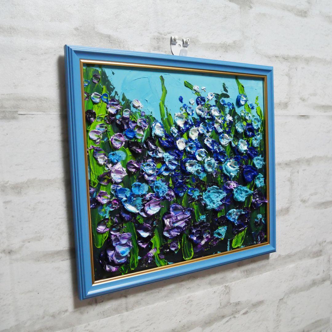油絵 油彩 油彩画 絵 絵画 【blue flower field】