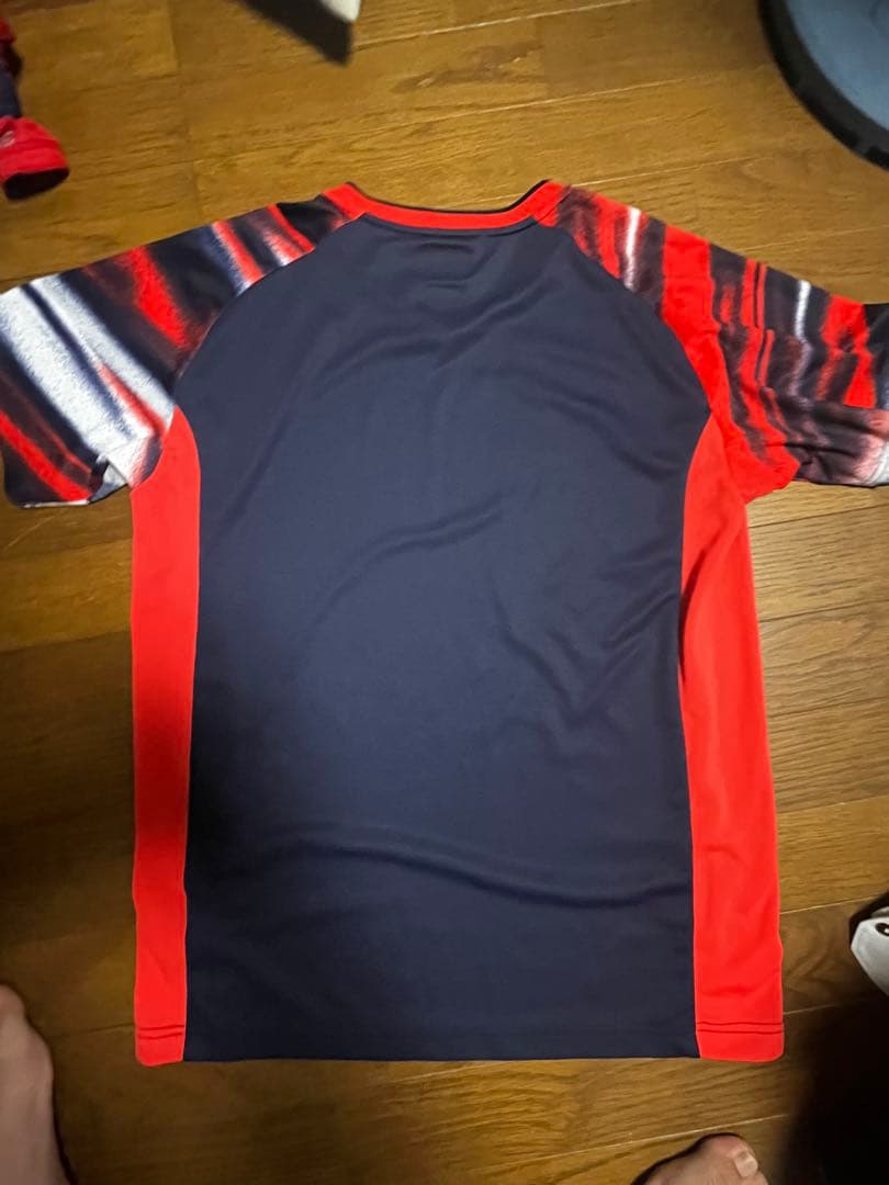 YONEX バドミントン 半袖シャツ XLサイズ ネイビー/レッド