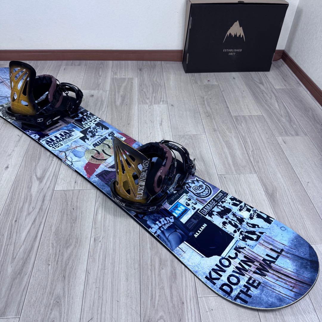 ALLIAN DAMAGE 153cm FLUX GS スノーボードセット