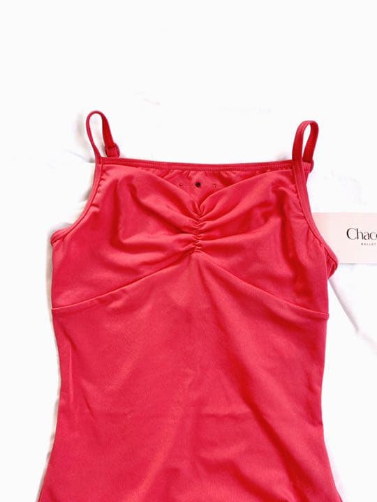 新品 チャコット★吸水速乾 スワロ付キャミソールレオタード ローズ 140