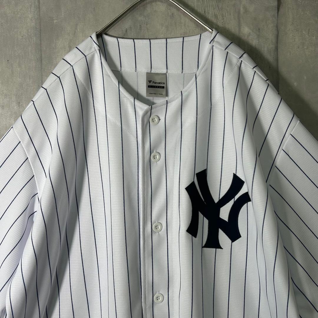 Fanatics ヤンキース ベースボールシャツ ストライプ XL 白