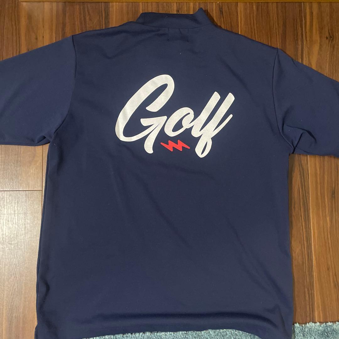 ELECTRIC GOLF×BEAMS GOLF モックネックシャツ　ネイビー