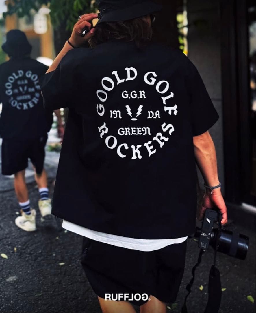 【半袖モックネック】　M ブラック　新品　goold golf rockers