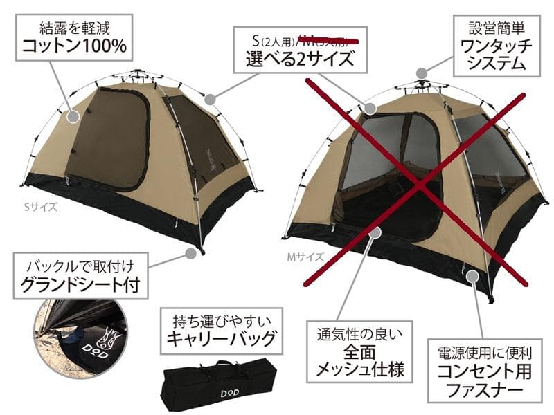 新品 ヨンヨンベースTC＆ワンタッチカンガルーテント DOD