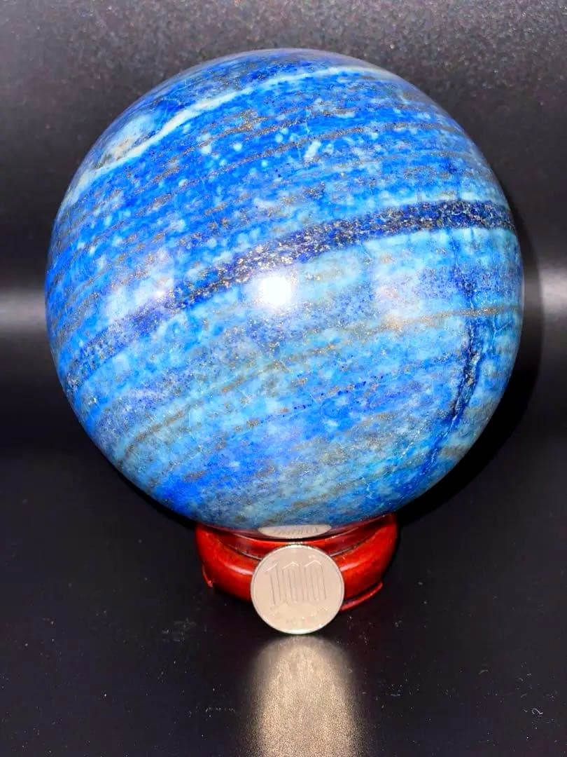 ラピスラズリ　丸玉　スフィア　アフガニスタン　大迫力 108mm 2kg超え！