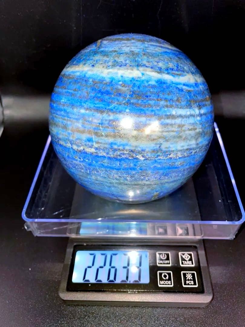 ラピスラズリ　丸玉　スフィア　アフガニスタン　大迫力 108mm 2kg超え！