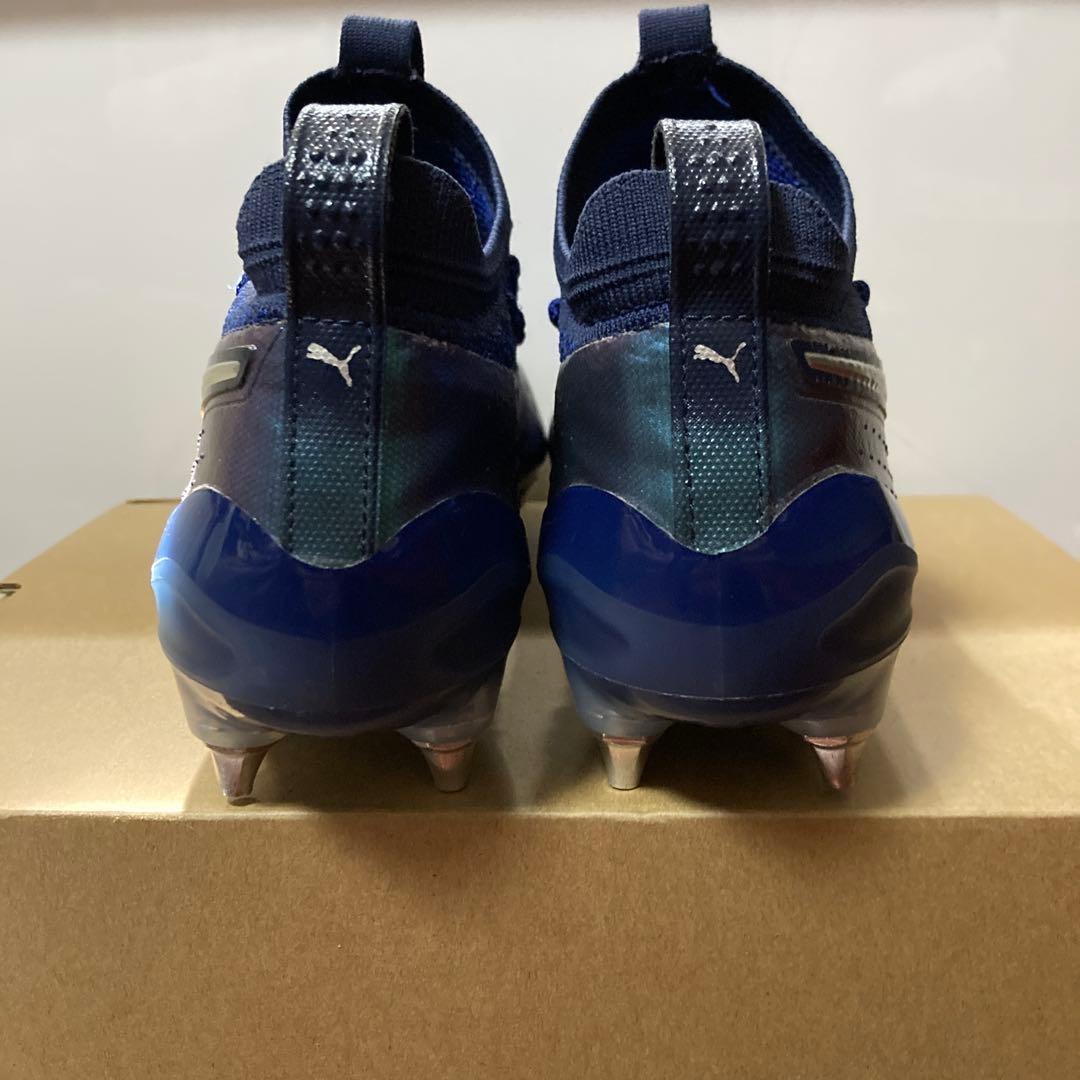 PUMA プーマ　ワン 1 レザー MX SG(ブルー×シルバー)