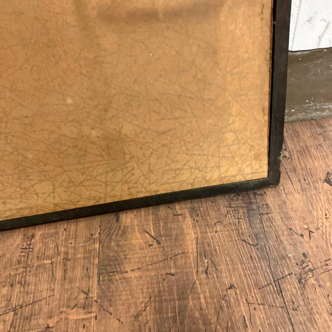【希少ワイドサイズ】昭和レトロ 風景画 額装済み 古民家と山々 アートパネル