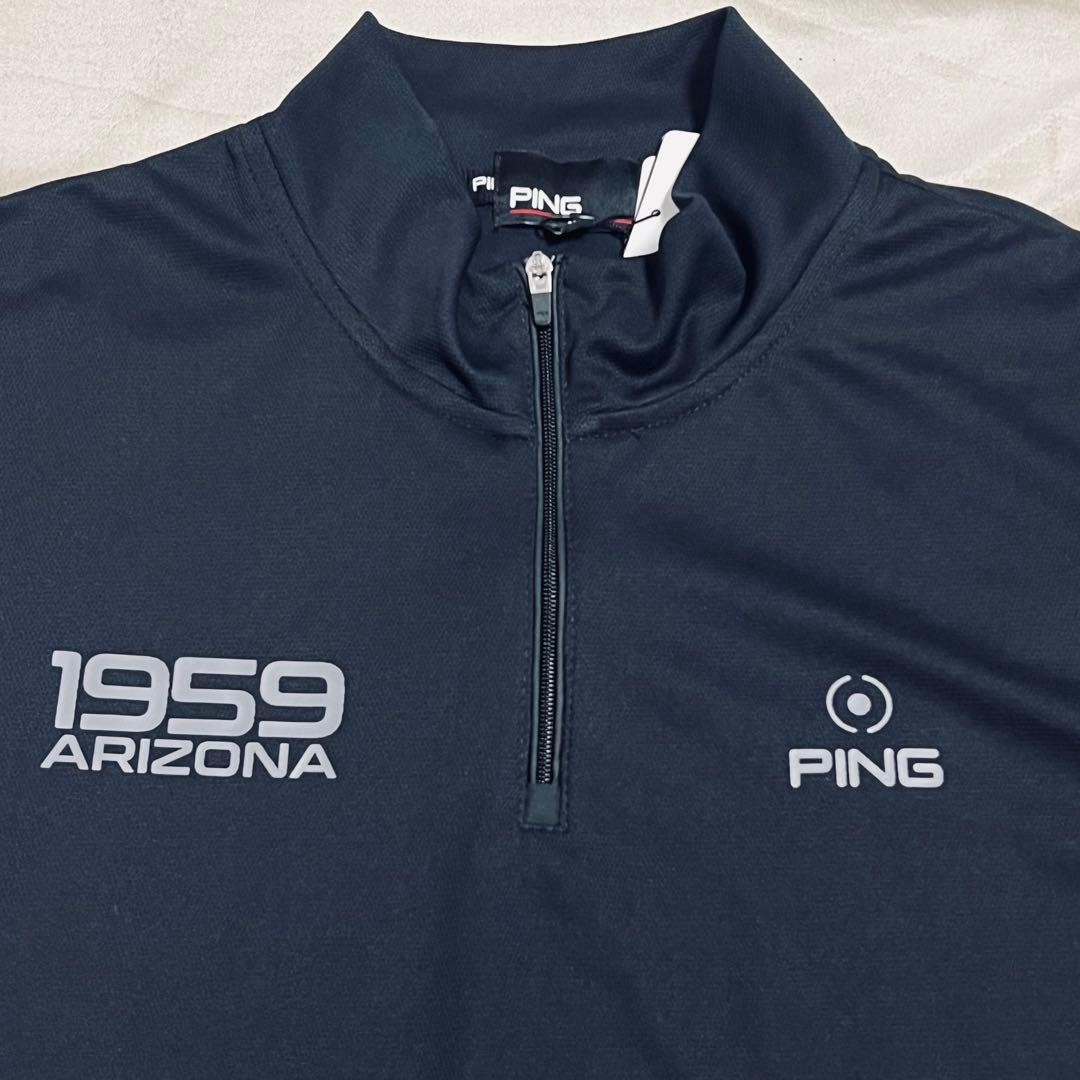 ピン　ゴルフ　PING 長袖ハーフジップシャツ　M 新品　定価1.2万　春ゴルフ