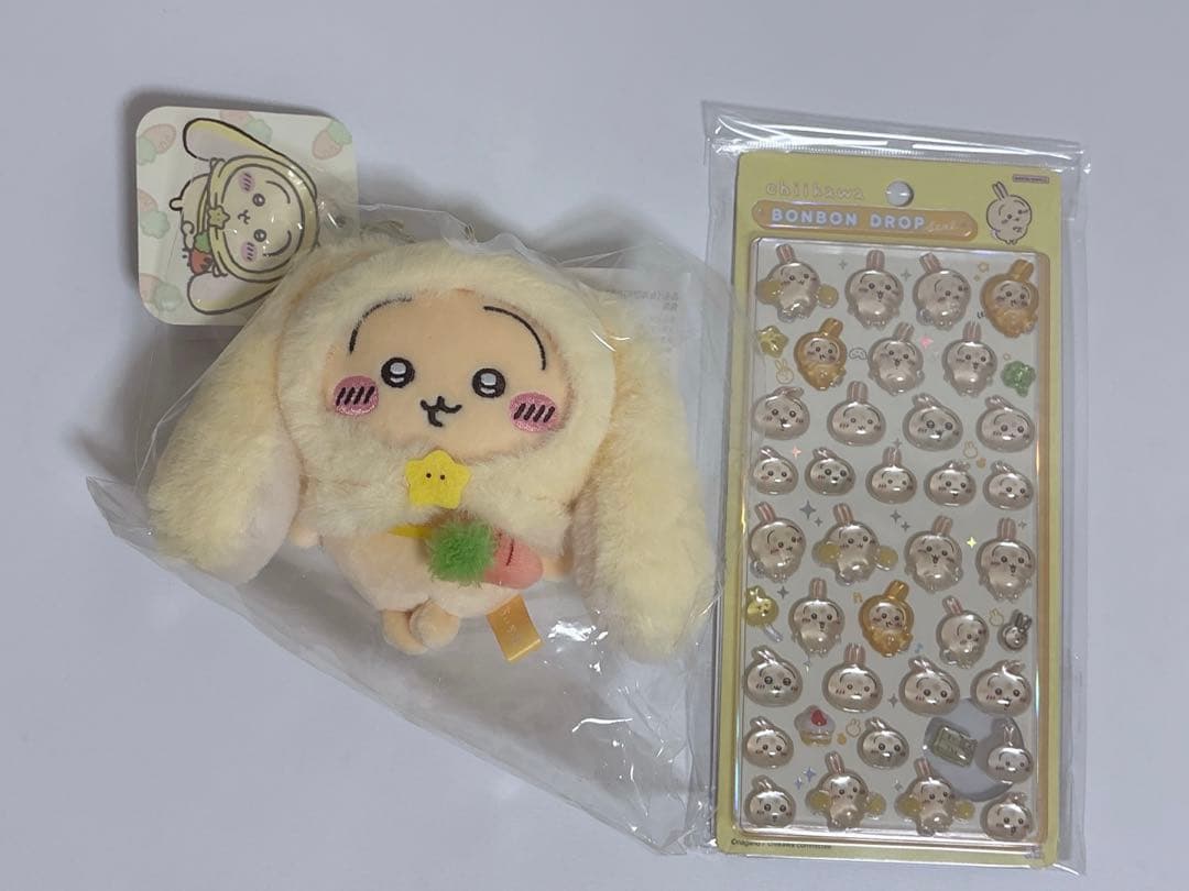 台湾限定 ちいかわ うさぎ ロップイヤーなマスコット ボンボンドロップシール
