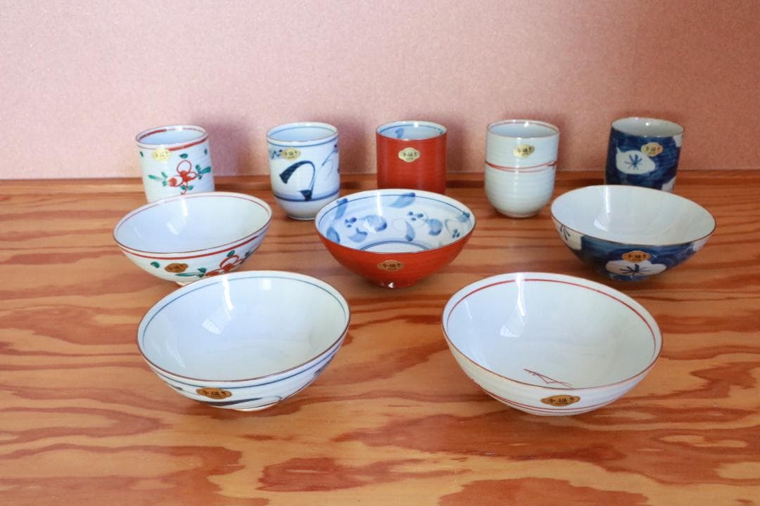 箱入り未使用伝統工芸高級有田焼お茶碗飯碗湯飲み5客セット有田焼古陶窯陶芸家和食器