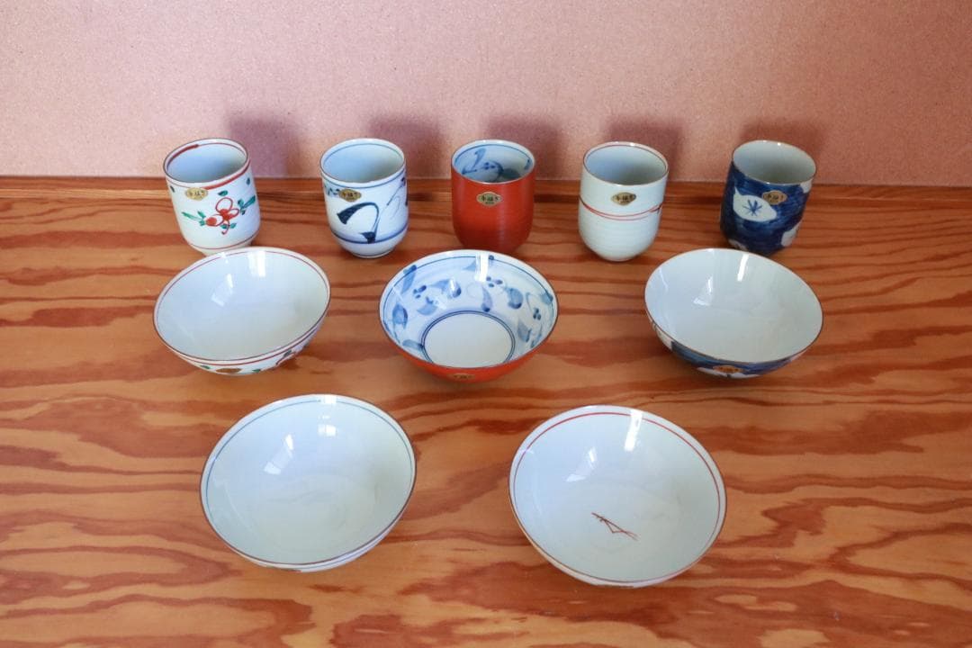 箱入り未使用伝統工芸高級有田焼お茶碗飯碗湯飲み5客セット有田焼古陶窯陶芸家和食器