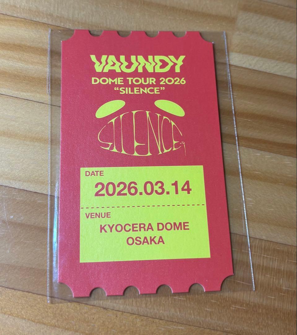 Vaundy 2026年3月14日 京セラドーム　ファンクラブ限定チケットカード