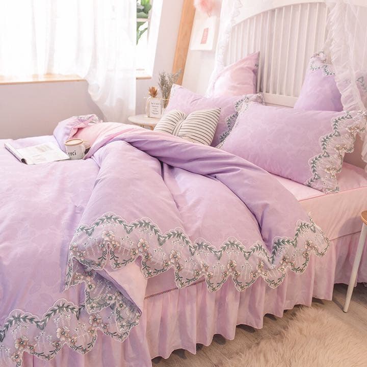 寝具セット　姫系　布団カバー　寝具3点セット　プリンセス　シングル　ダブル 刺繍