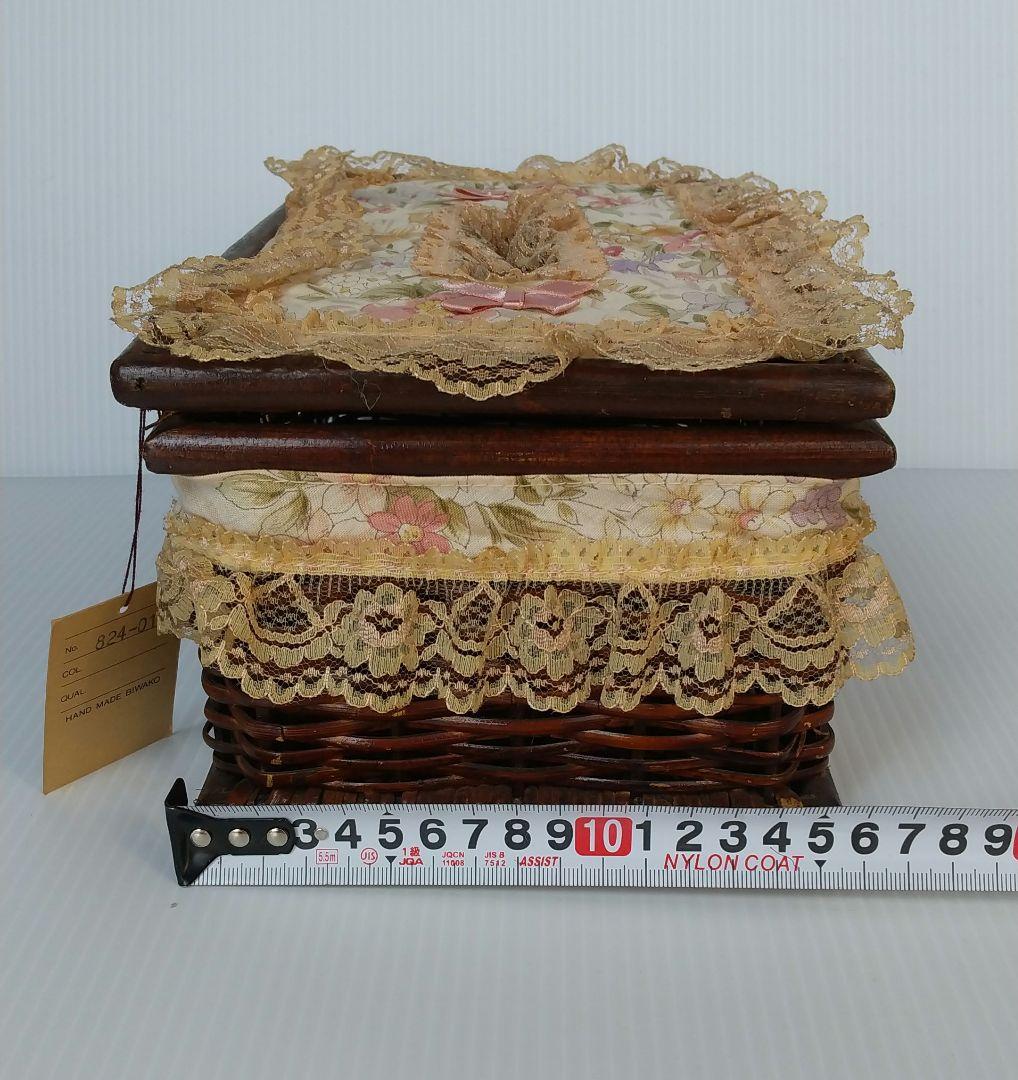 高級 藤製 ティッシュケース 新品 手作り レトロ