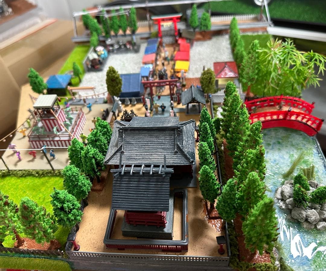 素人手作り手塗り神社夏祭り御神輿盆踊り露店ジオラマ専用