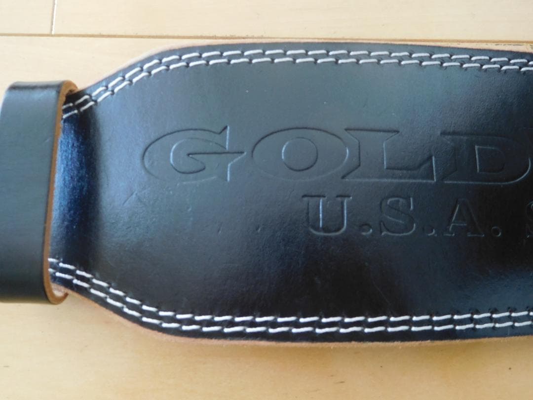 GOLD'S GYM ゴールドジム レザーベルト 黒 Sサイズ