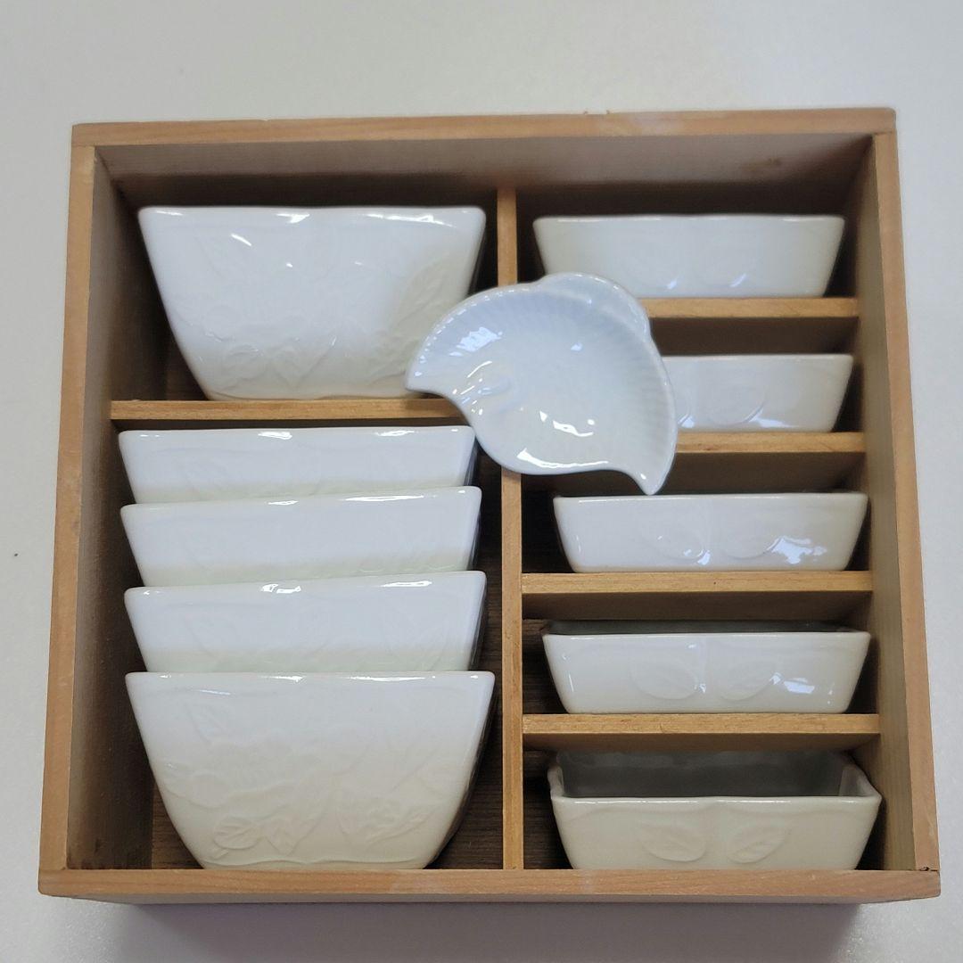 【新品未使用品】　有田焼　白磁　角皿　小鉢　小皿 薬味皿　5客セット