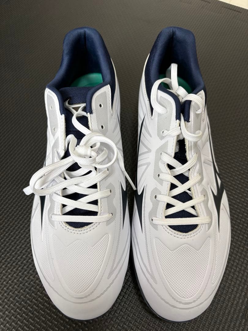 Mizuno 野球用スパイク ホワイト/ネイビー 27cm 袋付き