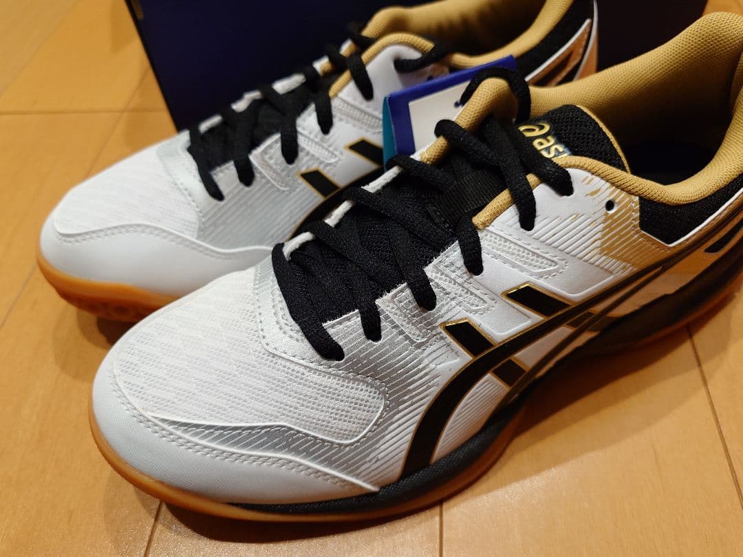 asics バレーボールシューズ ホワイト/ブラック/ゴールド