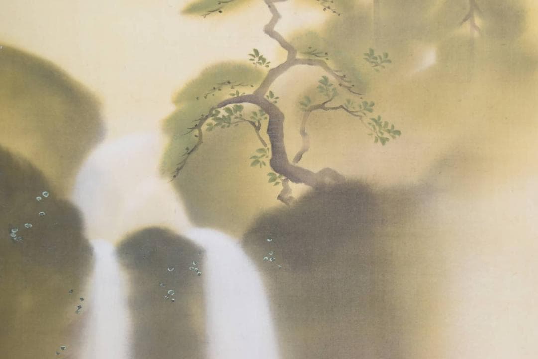 【真作】笙嵐/養老乃滝/人物図/掛軸/名家伝来/AA-867