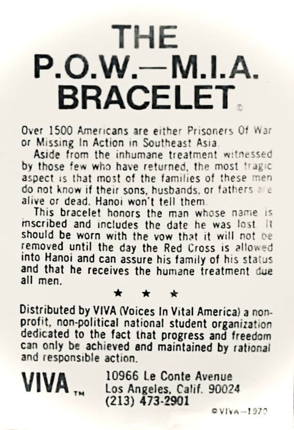 は*ん様 1970’s～★ P.O.W.-M.I.A.BRACELET ★ベトナ