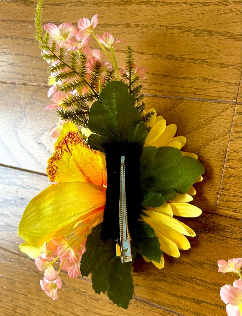5個セット　ヘアクリップ　イエロー系新品未使用　ハンドメイド