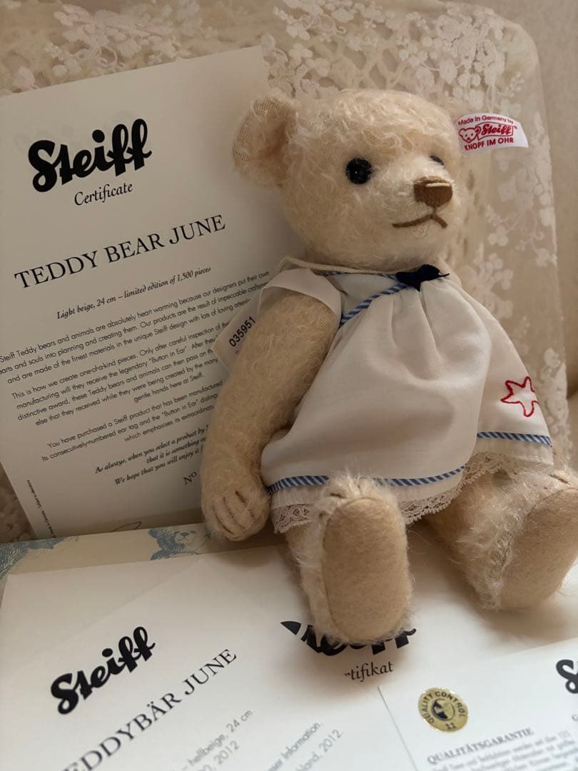 【レア】お買い得Steiff シュタイフサマードレス　JUNE テディベア