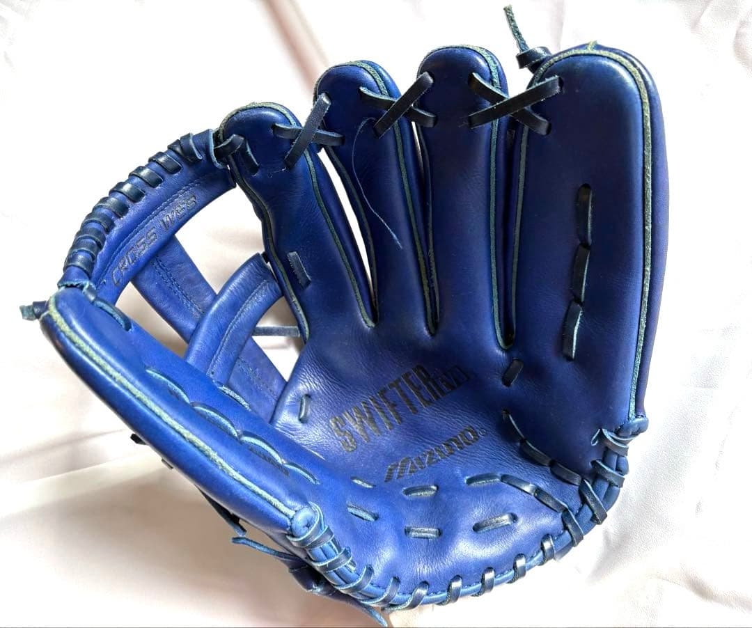 【超希少・極美品】ミズノ ビューリーグ 軟式グローブ 青 Swifter Evo