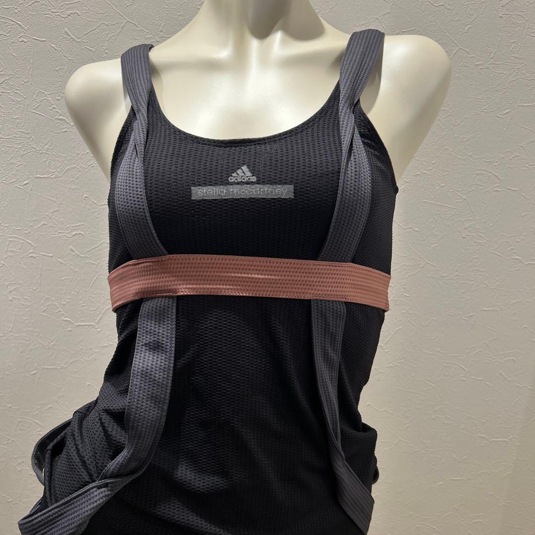 【美品】adidas Stella McCartney リボントップス黒とピンク