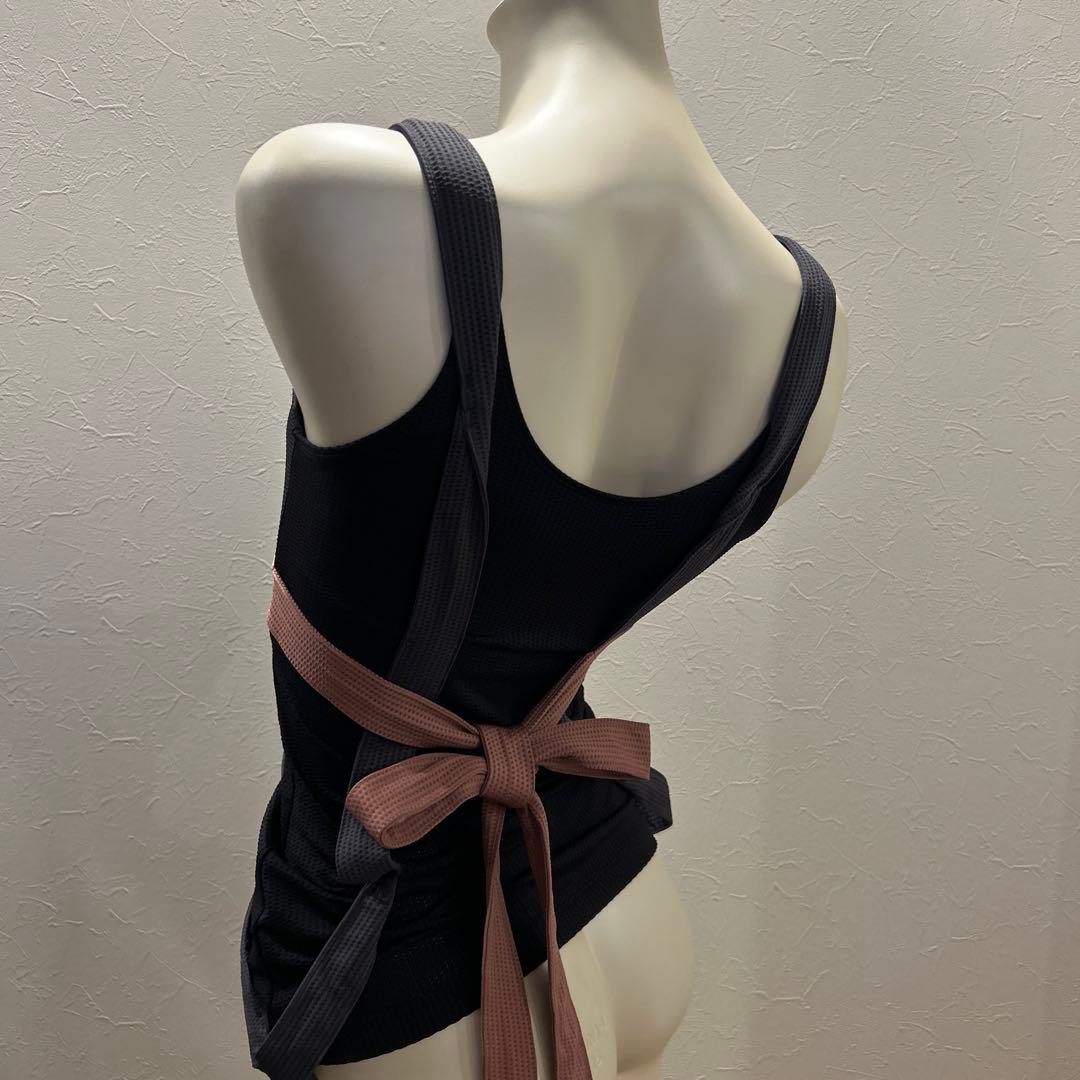 【美品】adidas Stella McCartney リボントップス黒とピンク