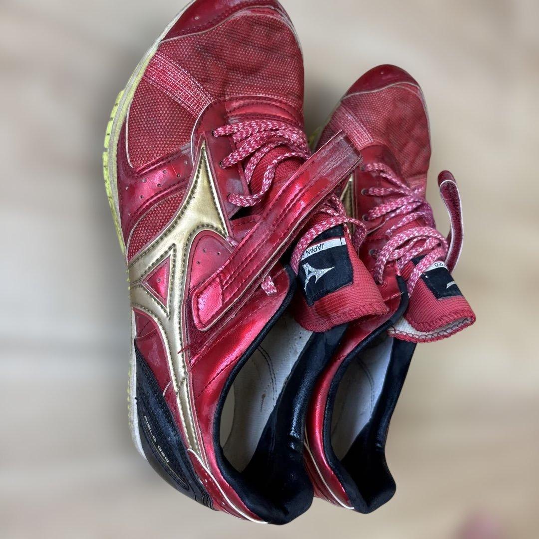 Mizuno 走り幅跳び　スパイクシューズ 赤/金 LJ-B 25.0cm